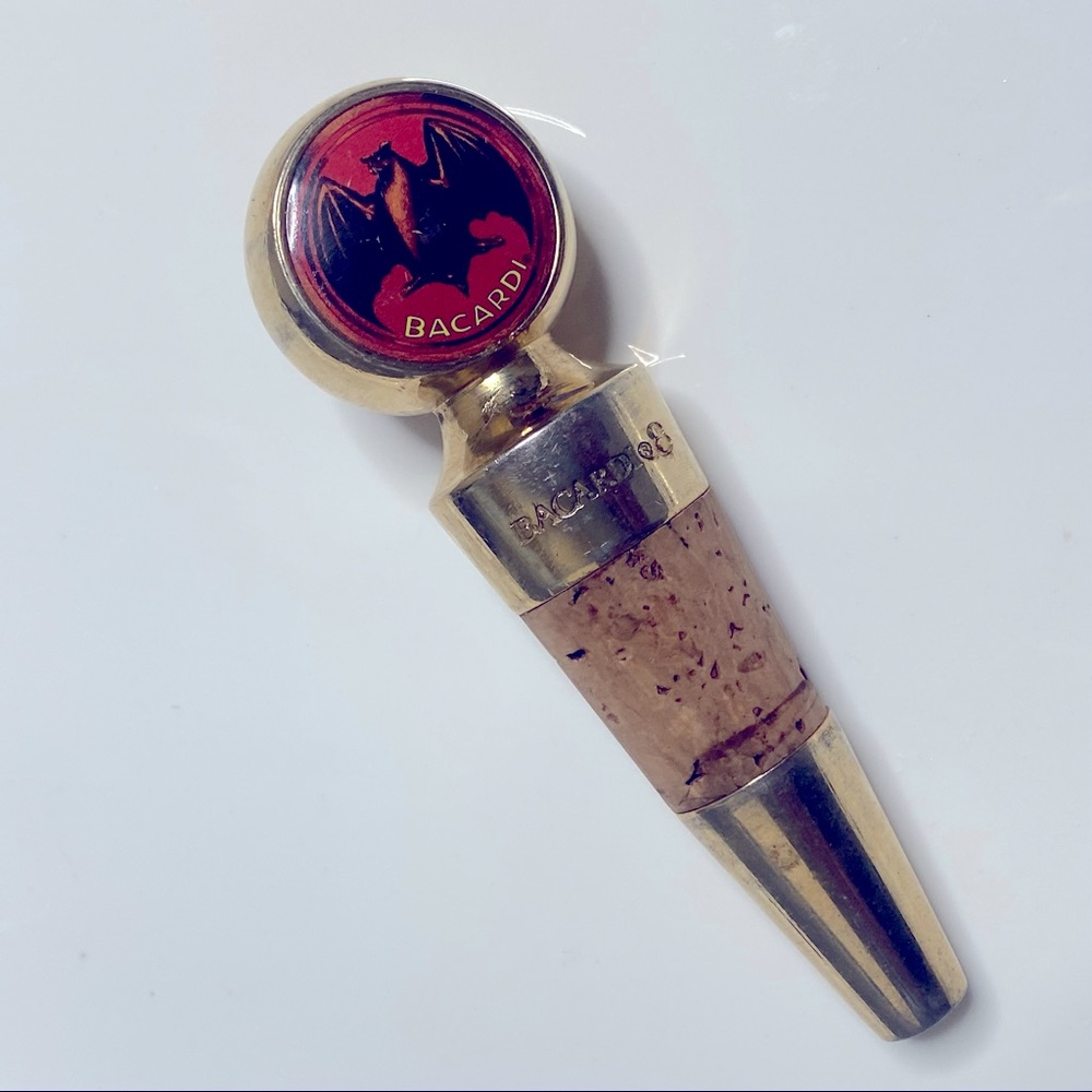 VTG Bacardi Rum Metal Cork Bottle Stopper